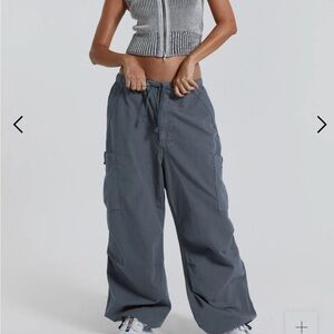 Jaded London Grey Parachute Cargo Pants size L